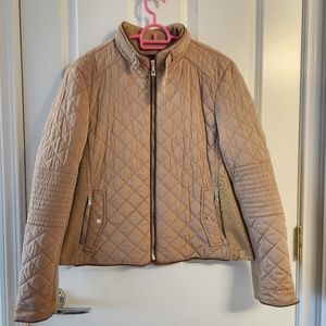 Zara Quilted Coat, Size XL, Beige